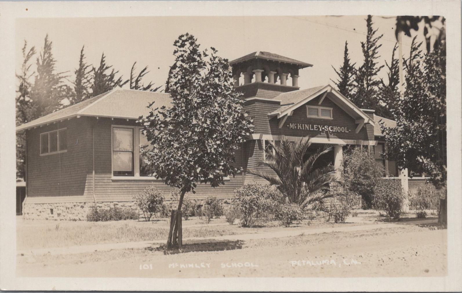 RPPC Postcard McKinley School Petaluma CA 