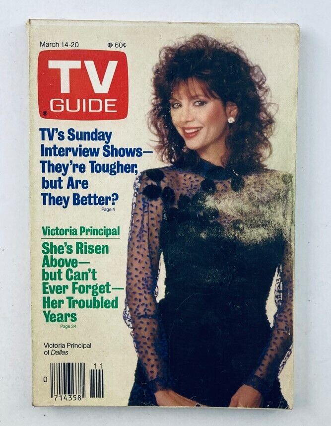 TV Guide Magazine March 14 1987 Victoria Principal WA-Baltimore Ed. No Label