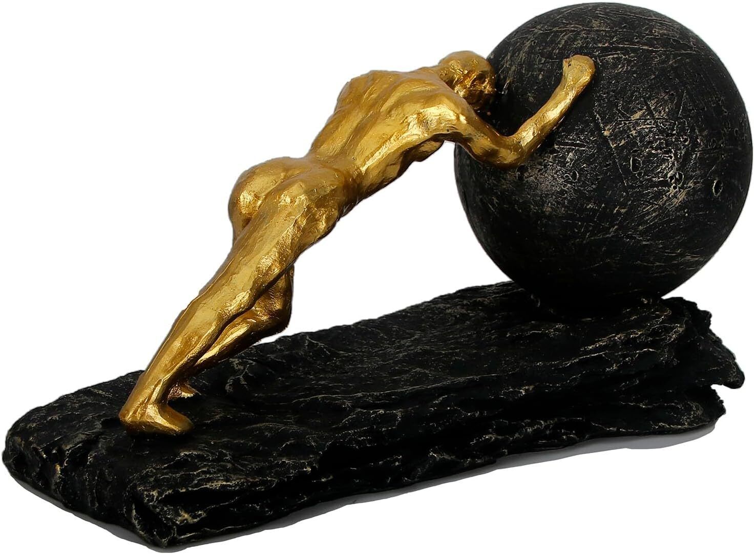 Statue Struggler Heavy Ball Sisyphus Modern Resin Sculptures Mythology Medium