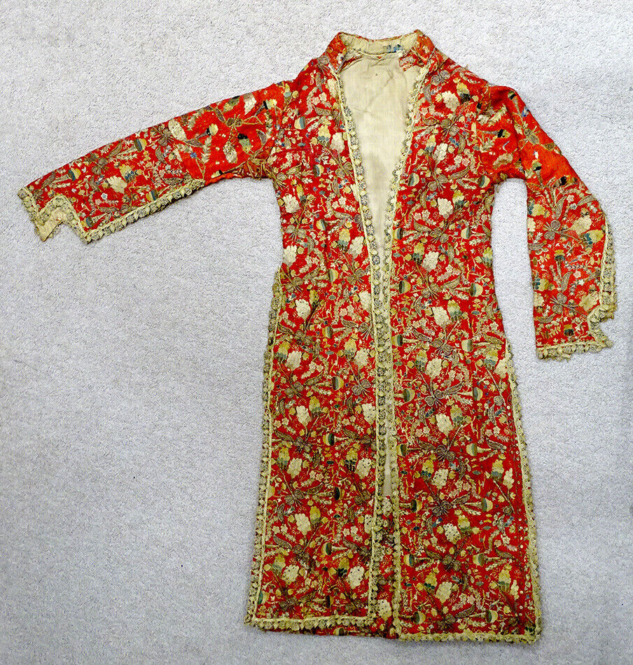 STUNNING Original c1800\'s Ottoman ENTARI Turkish Robe EMBROIDERED TEXTILE