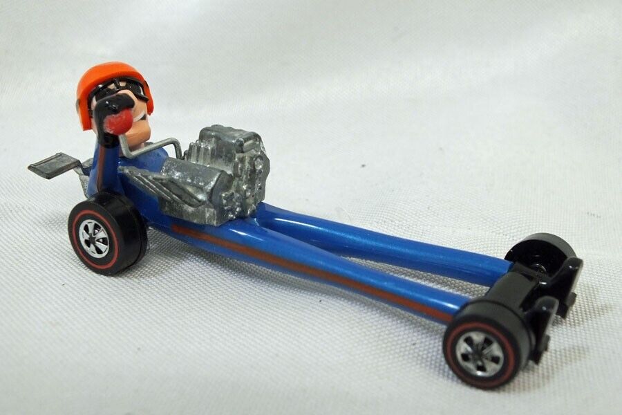 Vintage 1971 Hot Wheels Farbs Hy Gear with Goggles Dragster Blue Honest Original