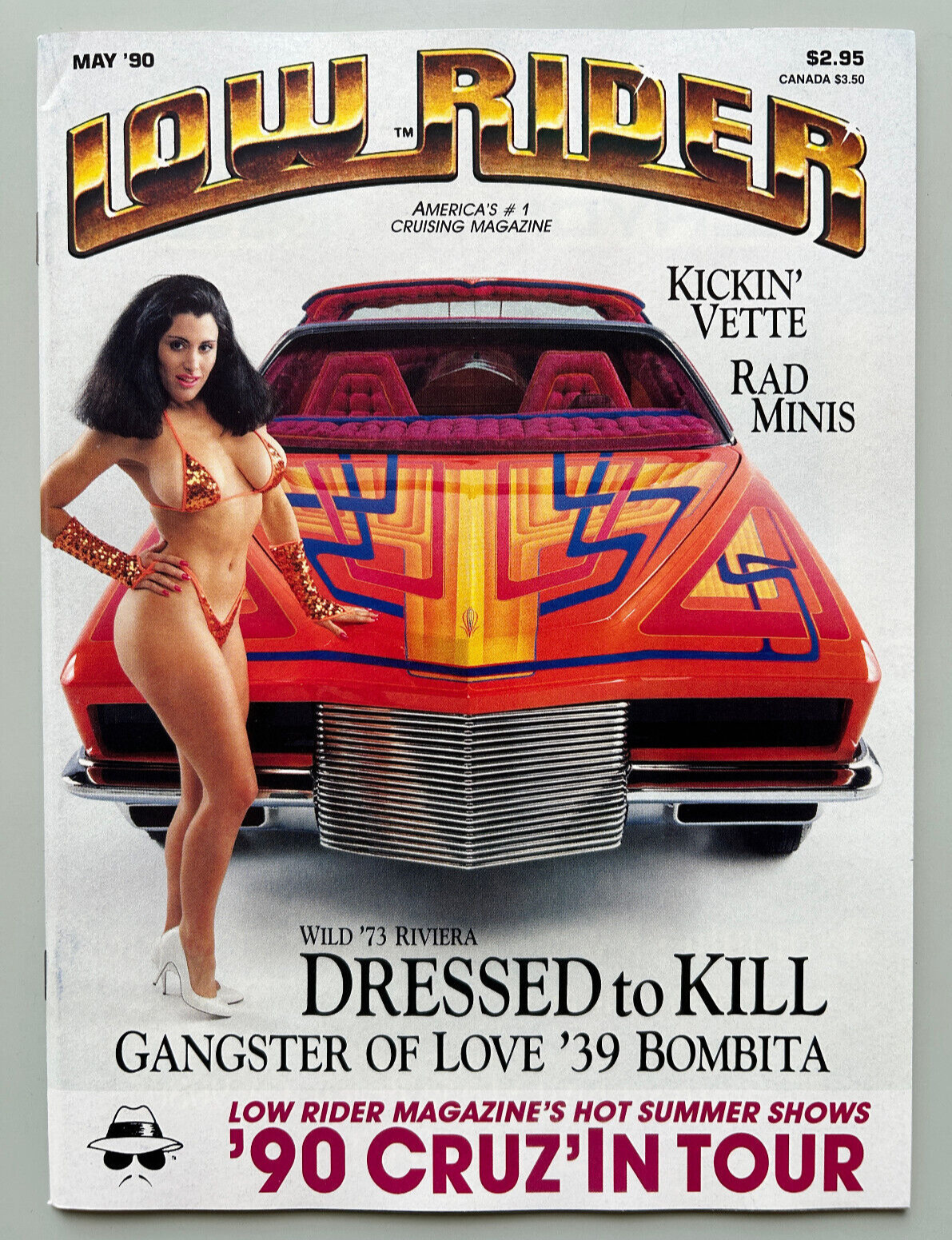 Vintage Lowrider Magazine May 1990 Chicano Car Culture Gangster of Love Cruzin
