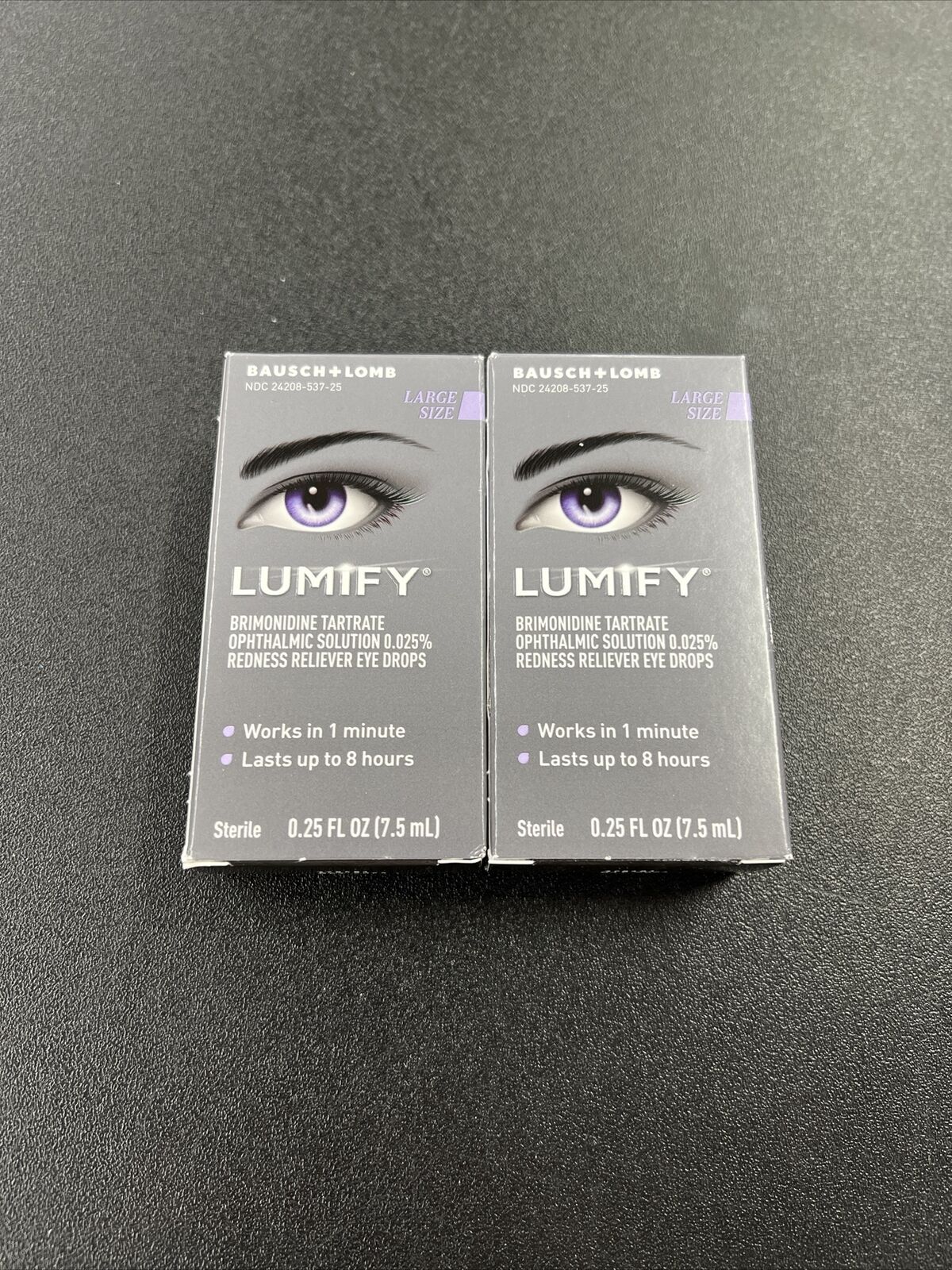 Lot of 2 Lumify Redness Reliever Eye Drops - 0.25 Fl. OZ.(7.5 ml.)Exp. 02/25