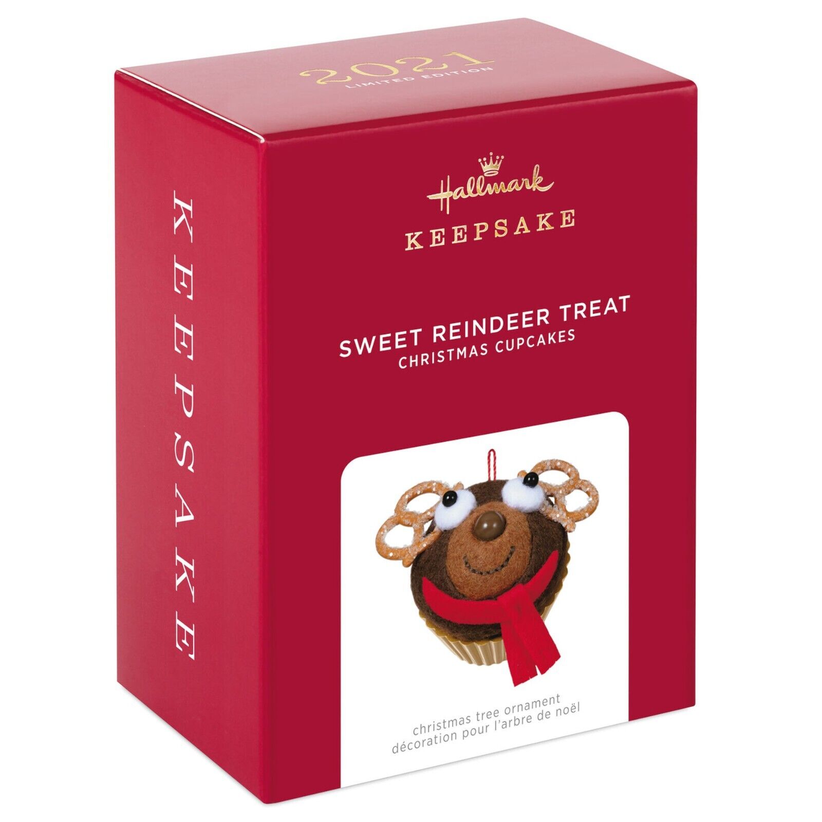 2021 Hallmark Limited Edition SWEET REINDEER TREAT Christmas Cupcake Ornament