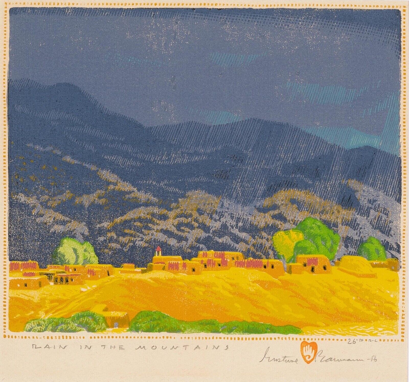 Gustave Baumann : Rain in the Mountains : 1926 : Archival Quality Art Print