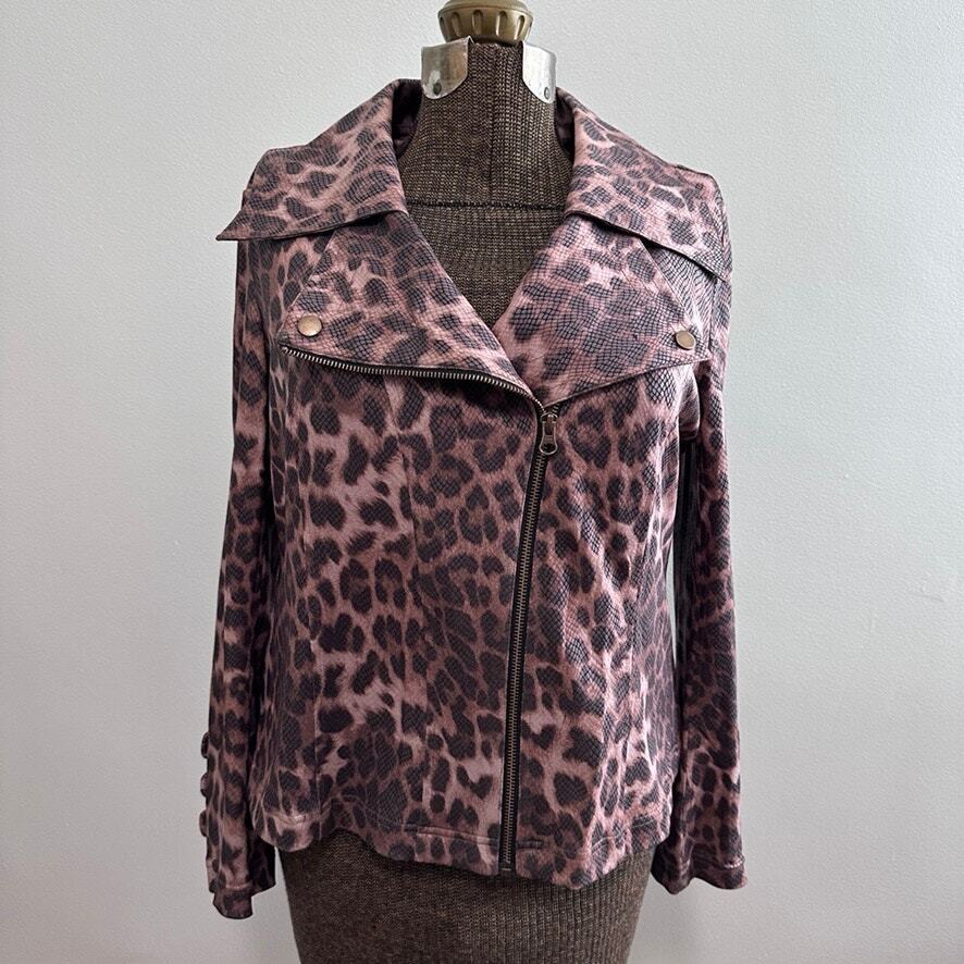 Vintage Clara Sun Woo leopard print full zip jacket
