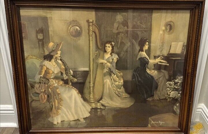 Antique Frederick Mizen, Women In The Parlor 