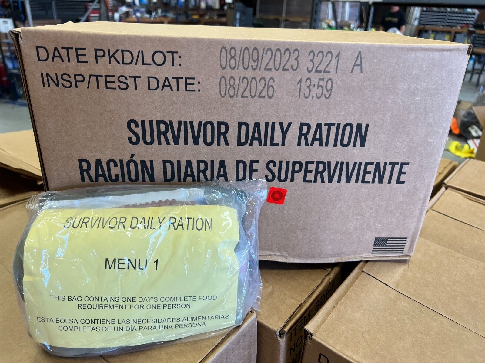 Survivor Daily Ration MRE 8/26 inspection date Meals Emergency New Rare 20 meals