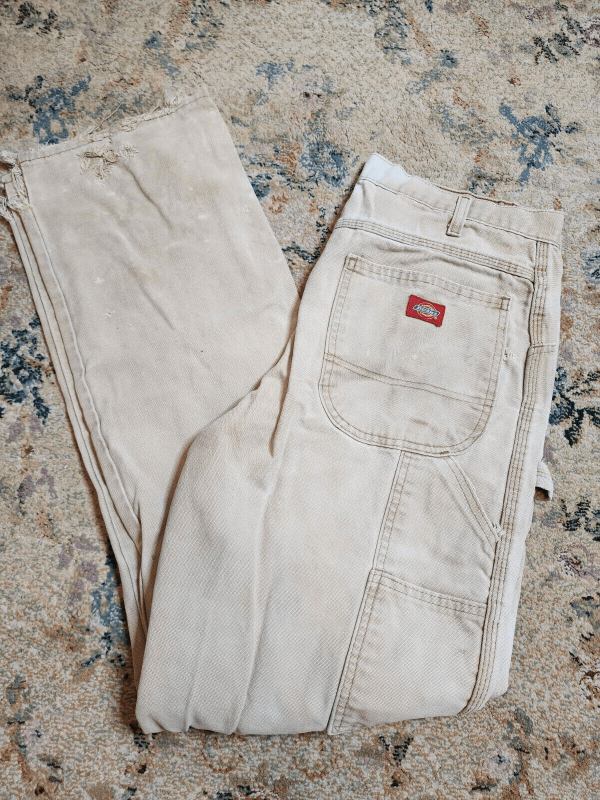 Vtg 90s Dickies Carpenter Pants Mens 32x32 Brown Workwear Distressed Thrashed