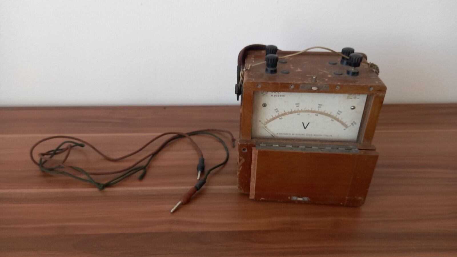 Antique wooden tester voltmeter C.G.S. Monza-Italia