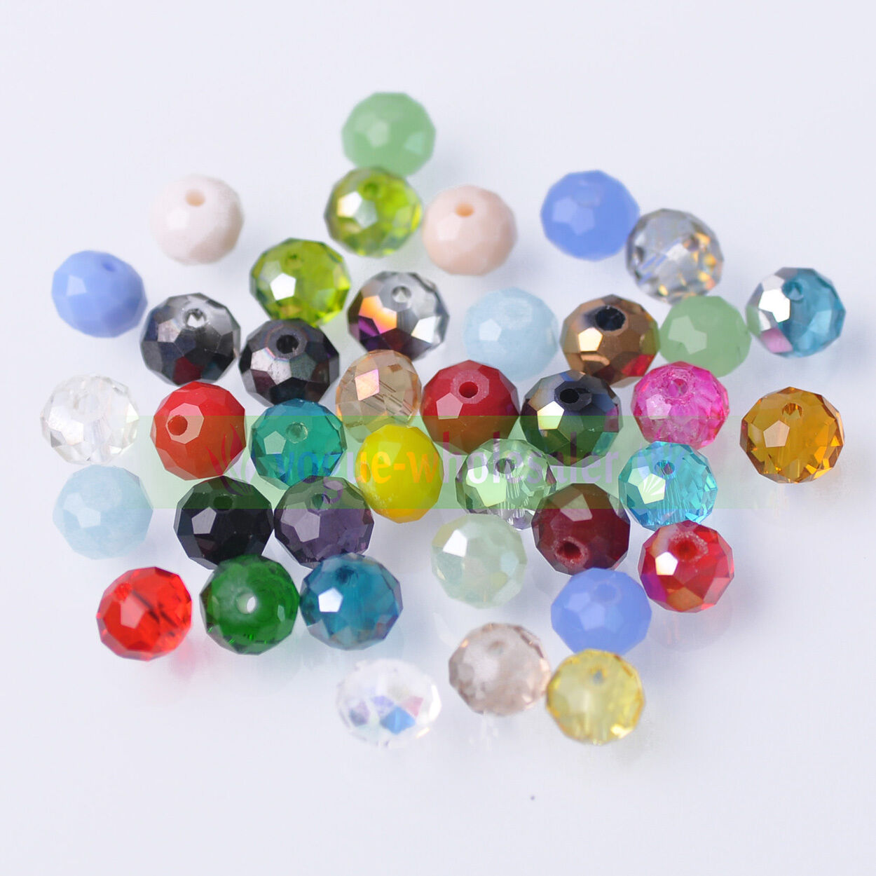 60pcs 8mm Rondelle Faceted Crystal Glass Loose Spacer Beads lot Jewelry Findings