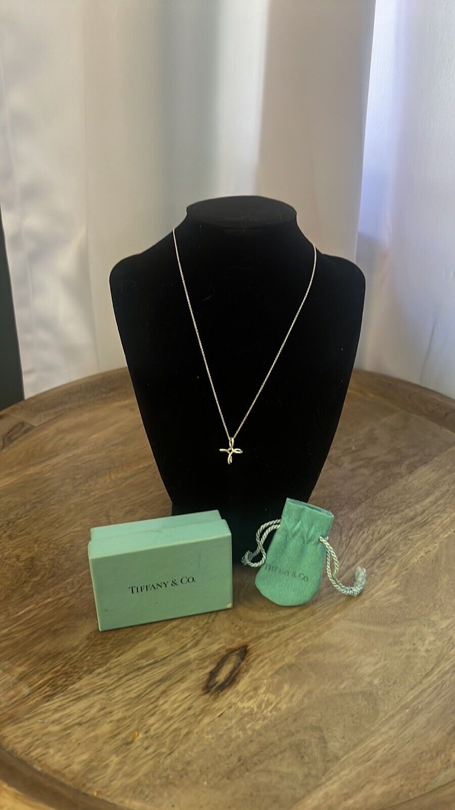 Tiffany & Co Peretti Large Infinity Cross Pendant With Silver Chain