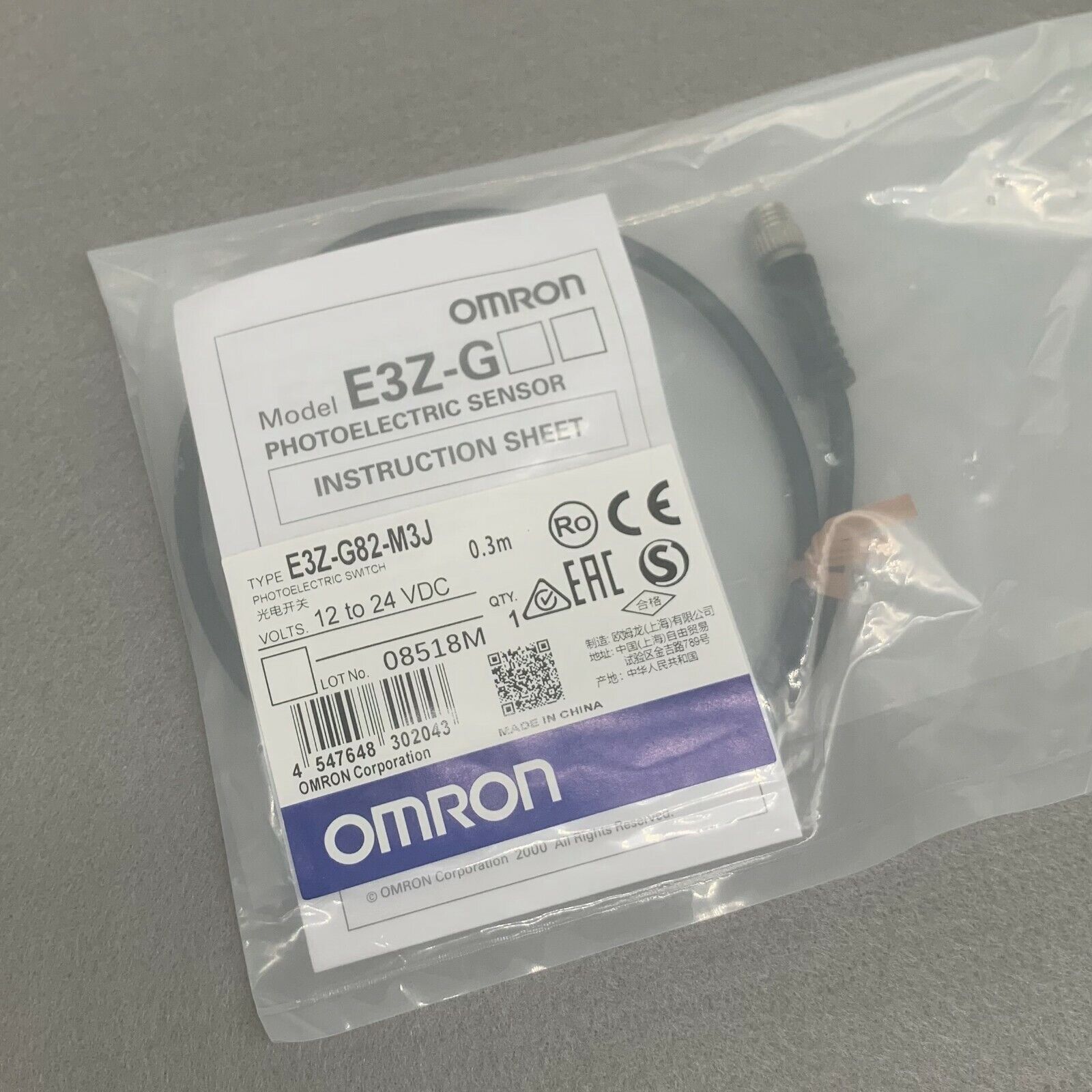 New 1PC Omron E3Z-G82-M3J Photoelectric Switch E3ZG82M3J 