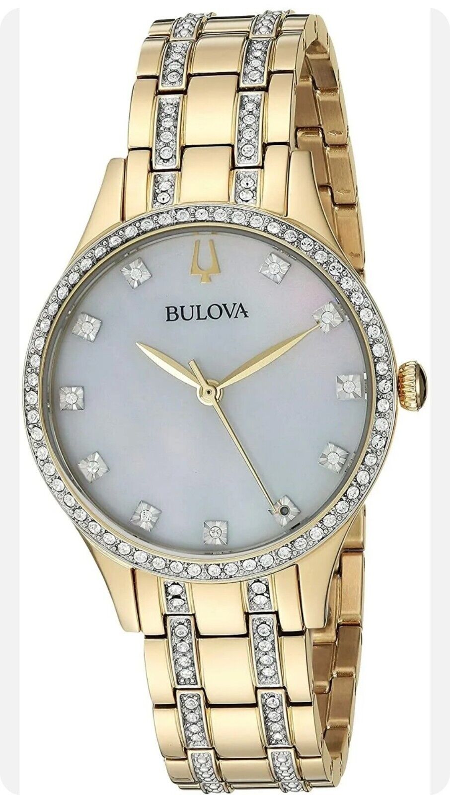 Bulova Women\'s Quartz Crystal Accent Two-Tone Bracelet 32mm Watch 98X119