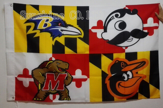 Baltimore Ravens Baltimore Orioles Natty Boh Maryland Terrapins Flag
