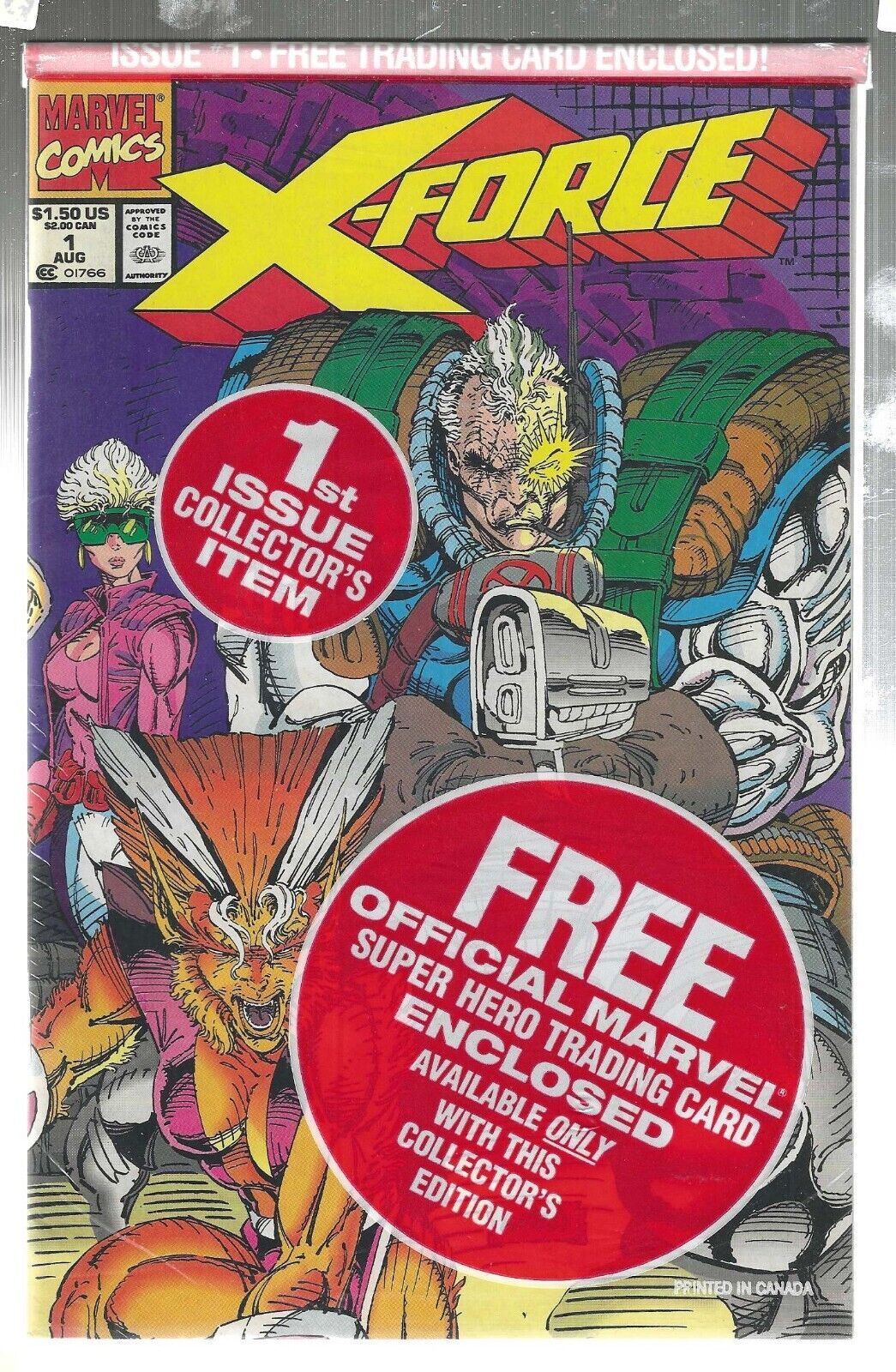 X-FORCE #1 SEALED WITH CARDS &NEWSSTAND MARVEL 1991 9.6/NM+ CGC IT