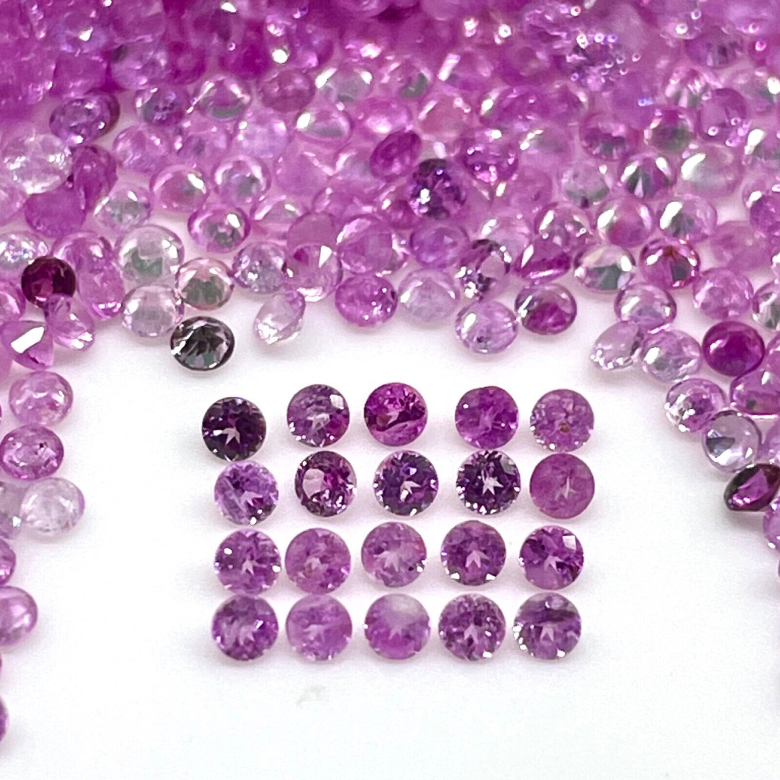 100 Pcs Natural Pink Sapphire 1.7mm Round Cut Loose Gemstones Wholesale Lot