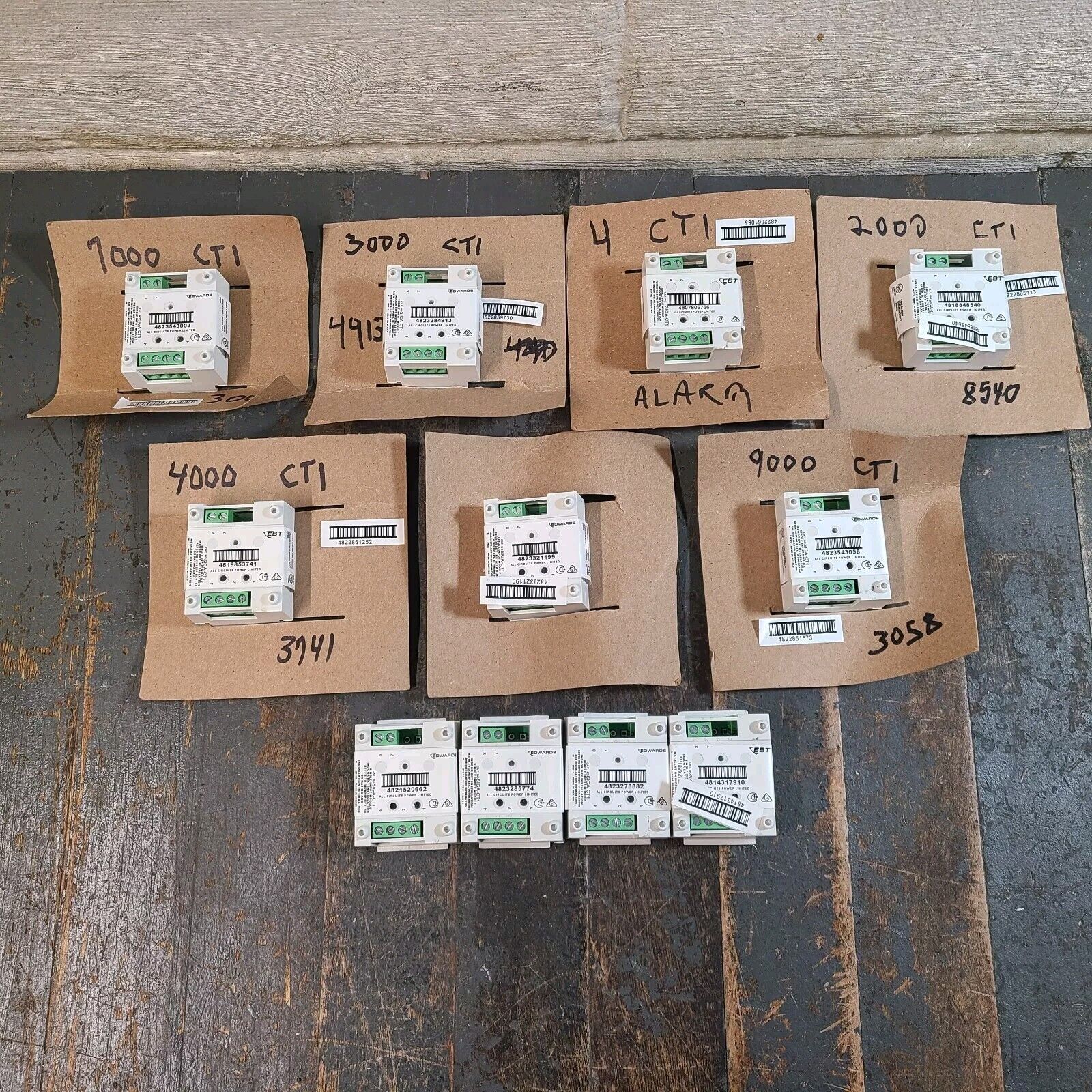 EDWARDS EST SIGA-CT1 MONITOR MODULES - LOT OF 11 *MISSING COVERS, HRDWRE, PAPER*