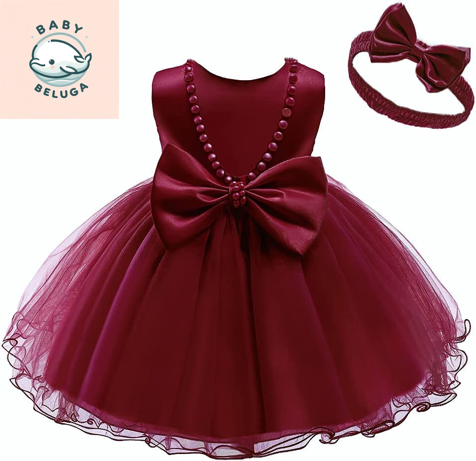 6M-6T Baby Backless Pageant Dress Toddler Girls Tutu Gown Flower Dresses with He