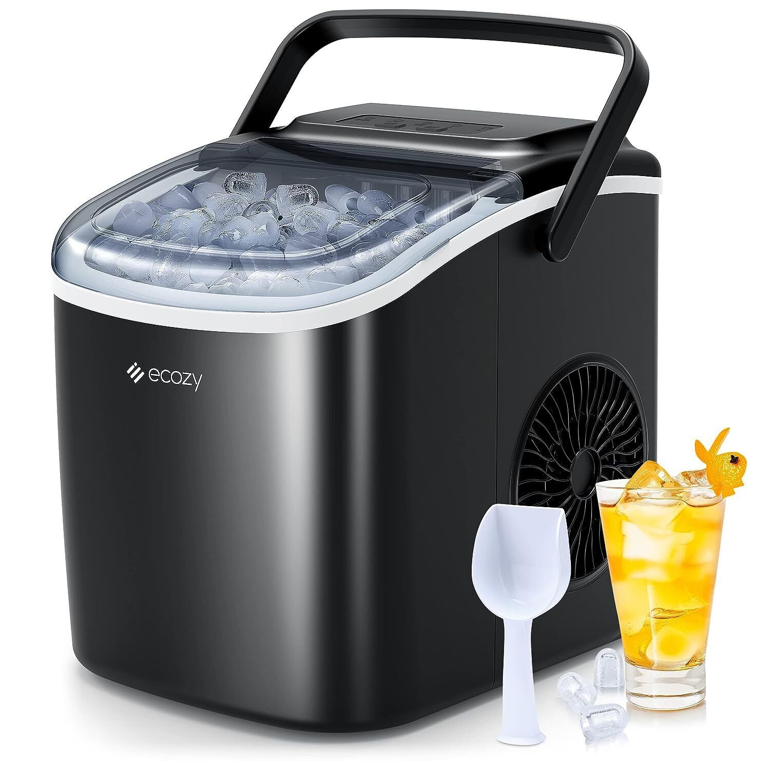 Portable Countertop Ice Maker Machine 26Lbs/24H Self-Cleaning with Scoop Basket