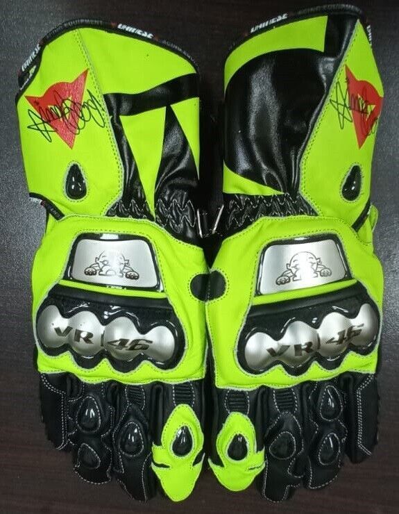 Valentino Rossi VR46 2021 Motorcycle MotoGP Motorbike Racing Leather Gloves