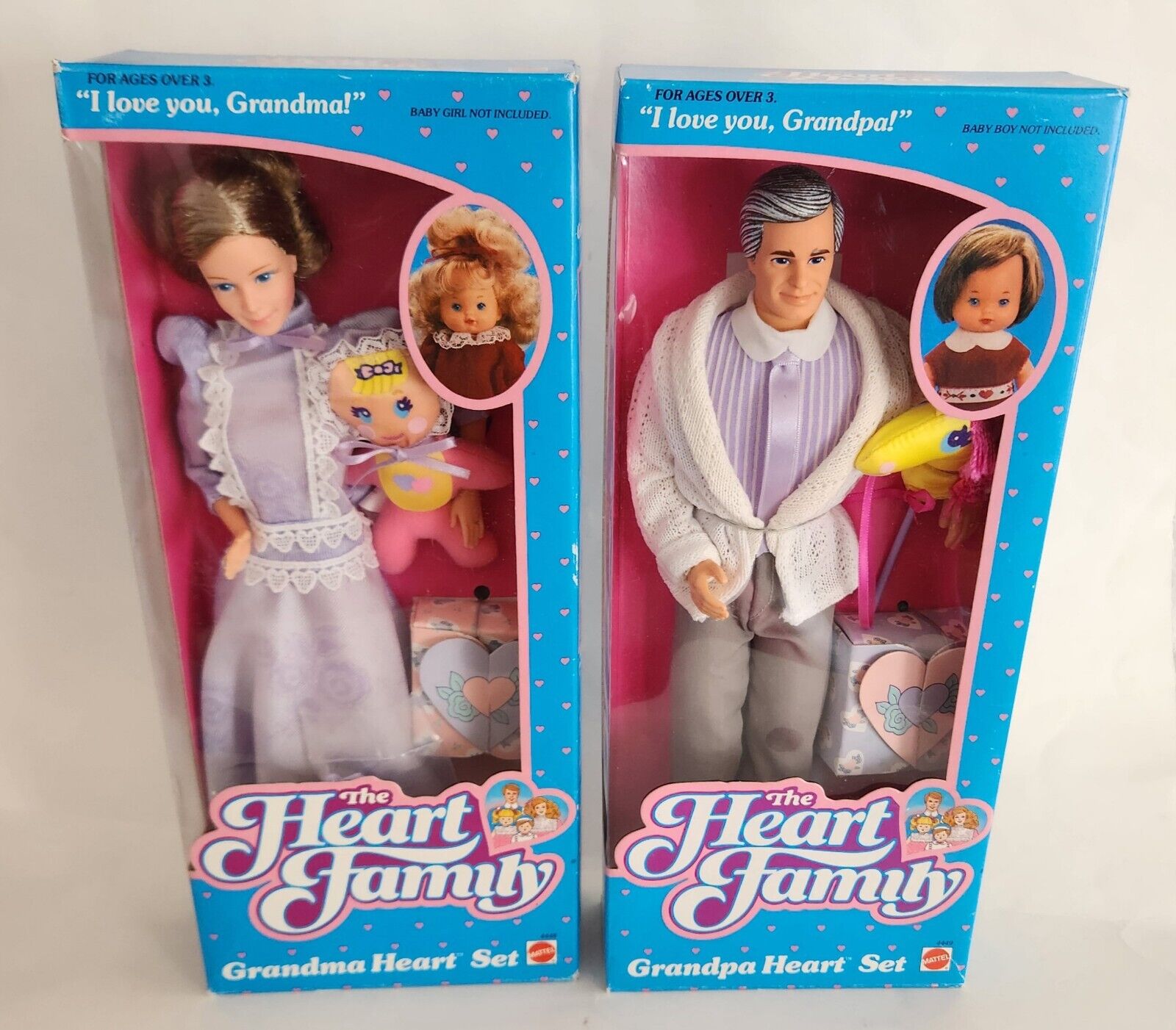 The Heart Family I Love You Grandma and Grandpa (1986) Vintage Mattel Dolls NIB
