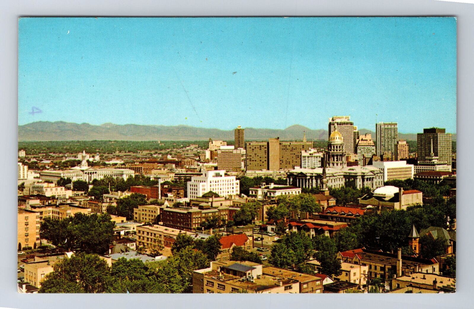 Denver CO-Colorado, Aerial Of Downtown, Antique, Vintage Postcard