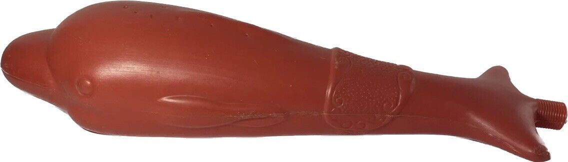Vintage A J Renzi Blow Mold Dolphin Fish Red Sprinkler 1965 21” Long