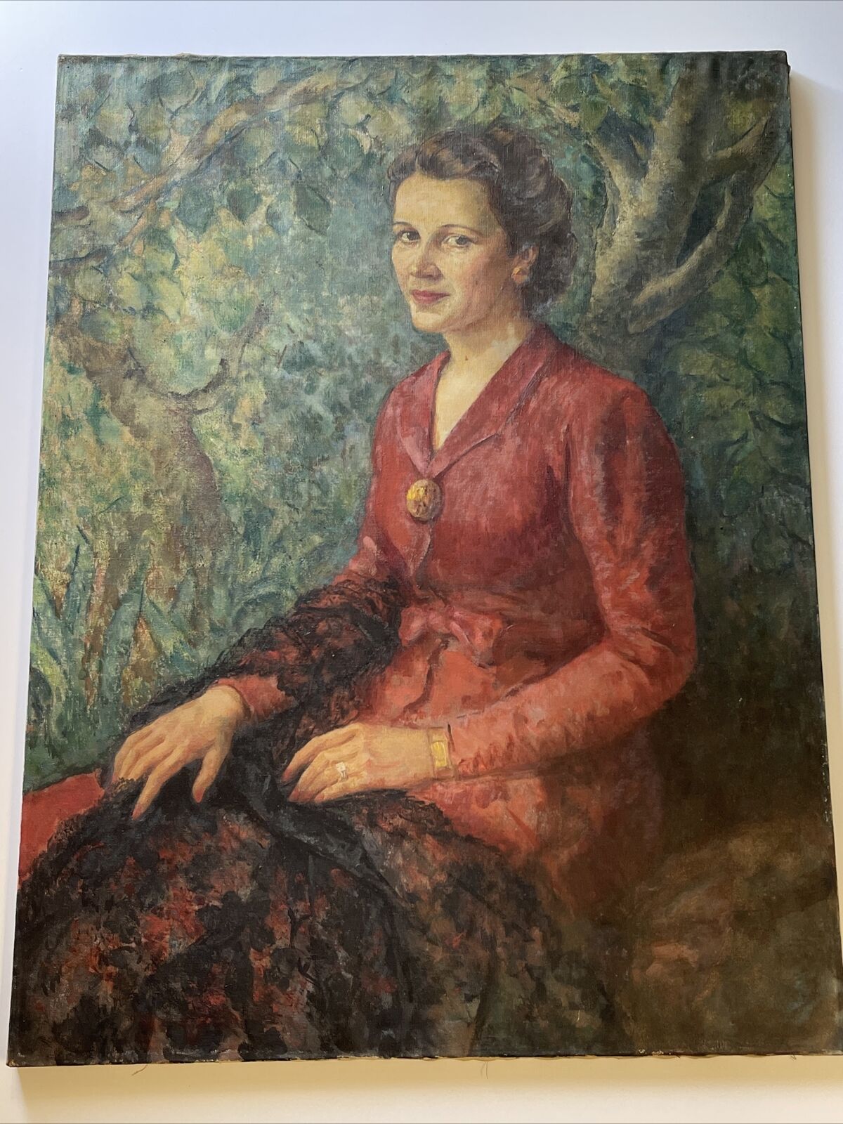 Antique Art Deco Painting Portrait Large Pretty Woman Mischa Askenazy Listed