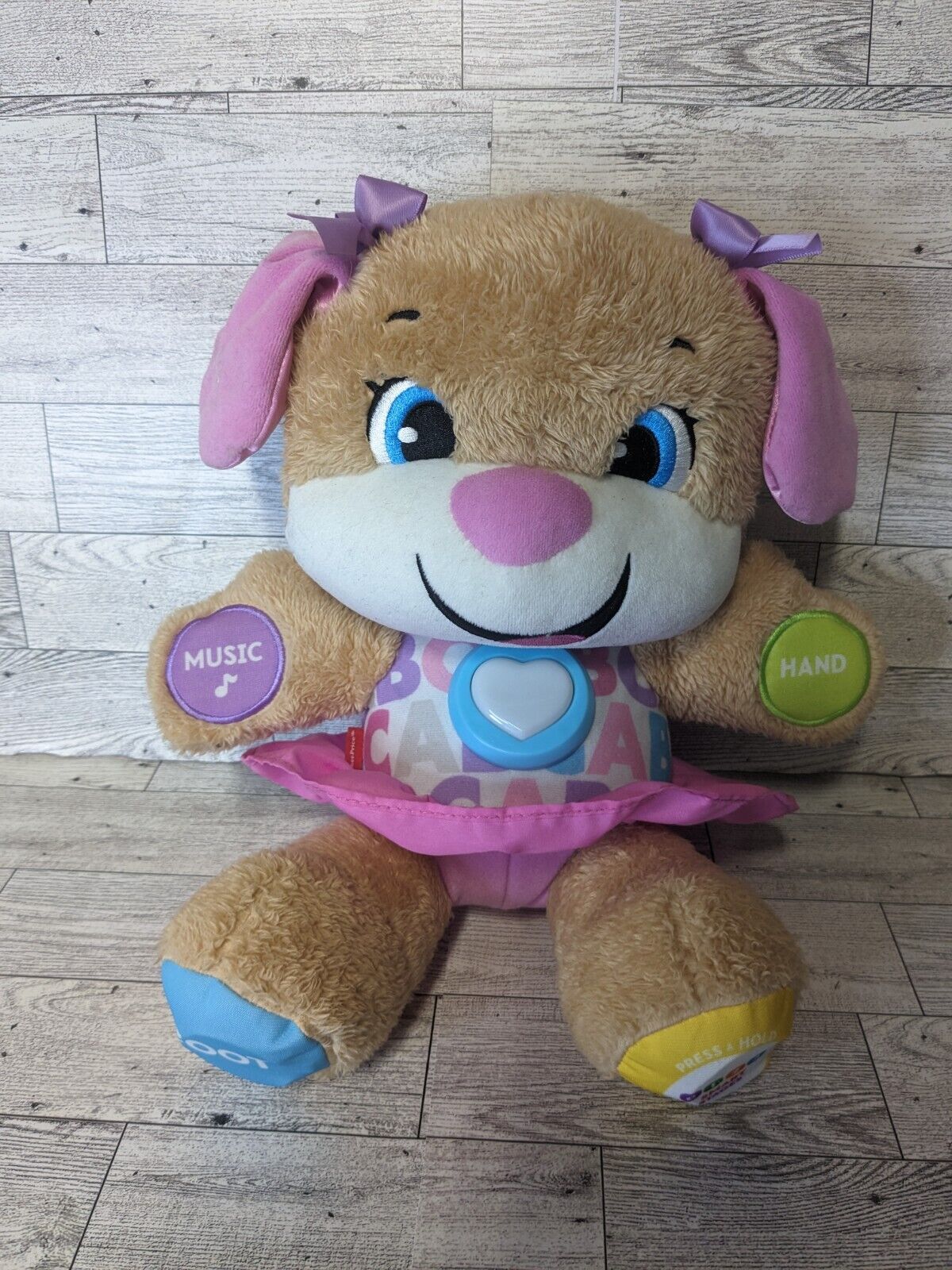 Fisher Price Laugh & Learn Smart Stages Sis Puppy Girl Pink Sounds Tested & Work