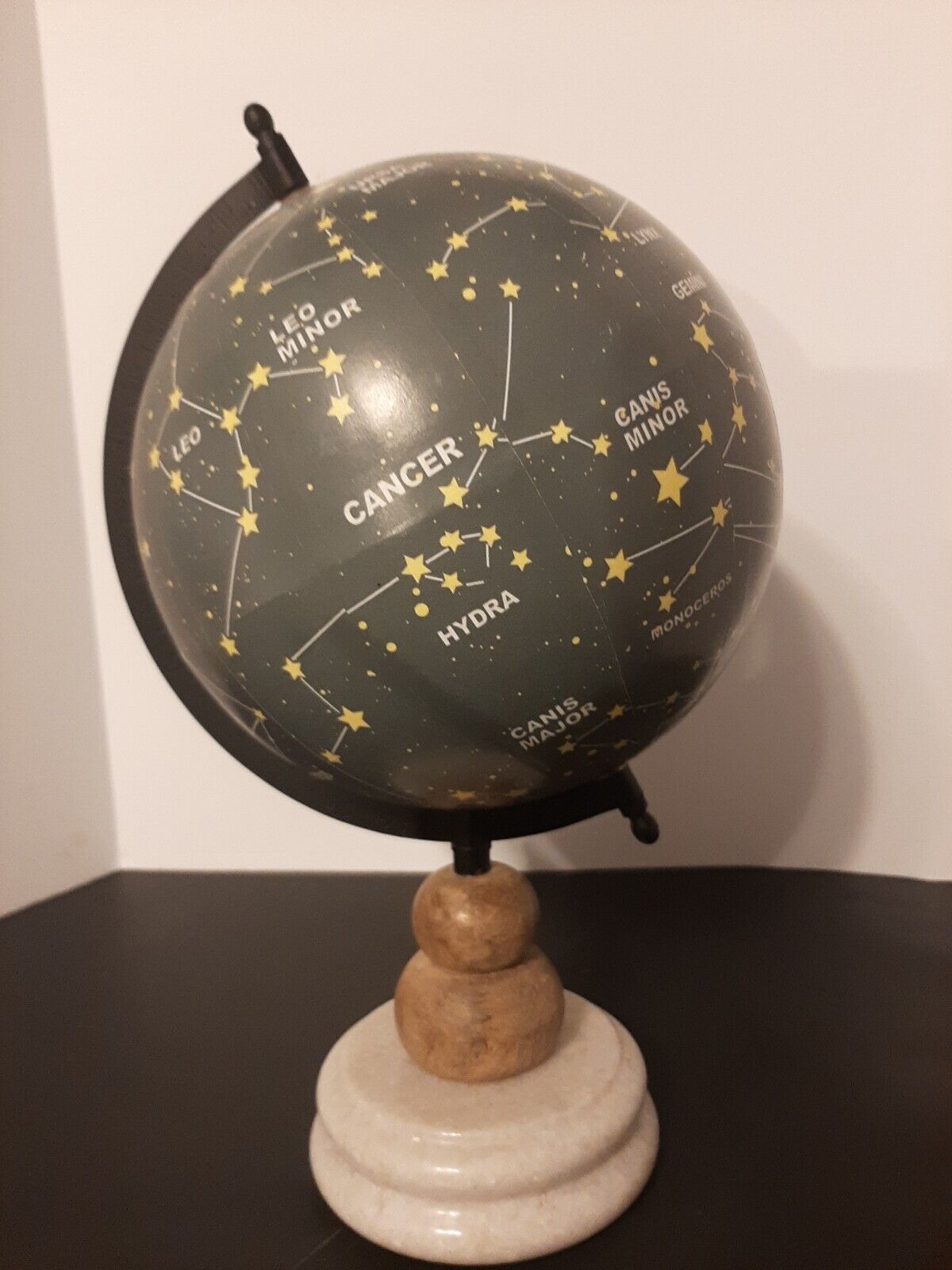 World Pieces Celestial Globe With Marble And Wood Base 