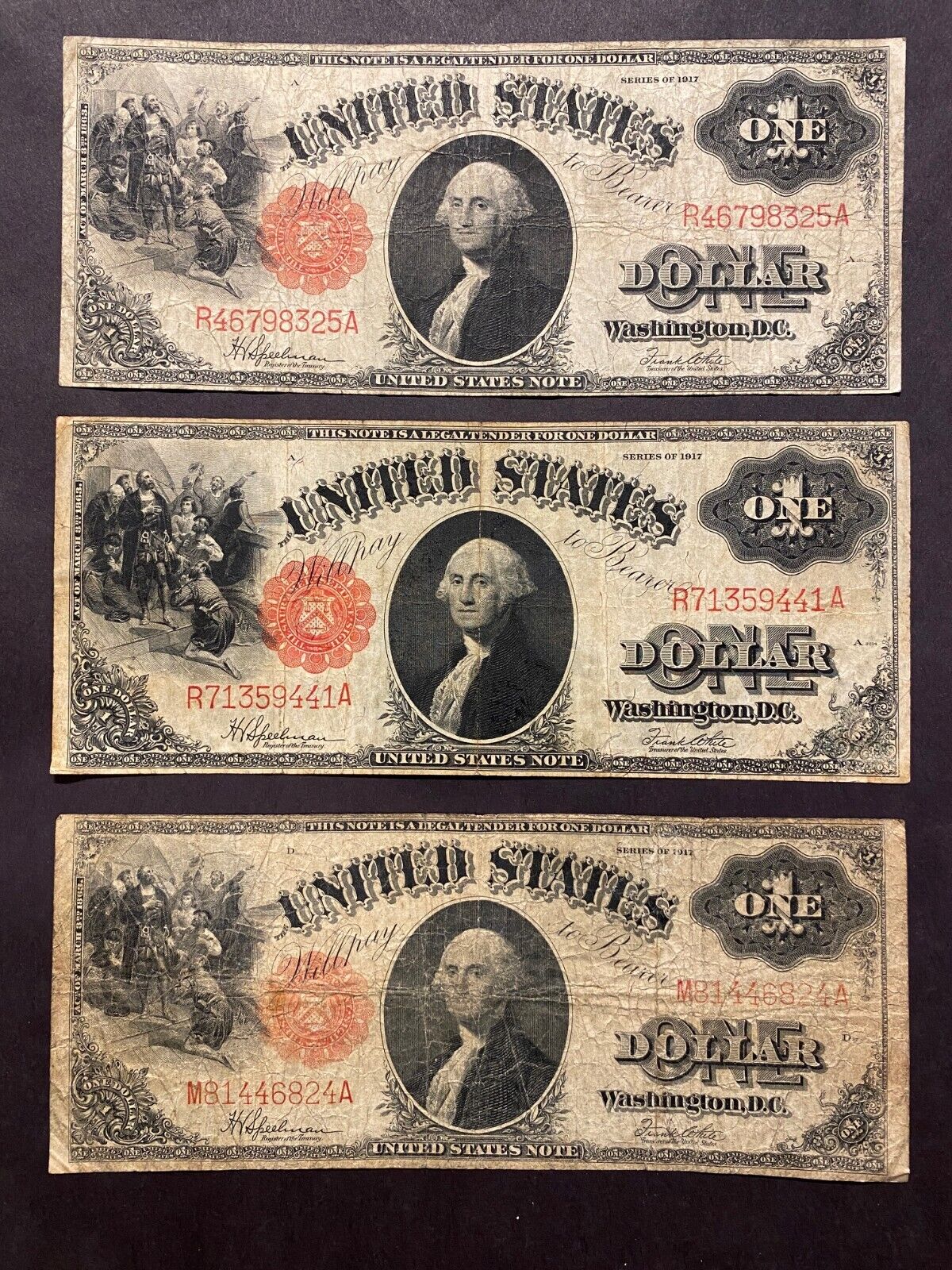1917 $1 Sawhorse One Dollar Note ✯ Large Size Legal Tender Estate Lot Rare ✯