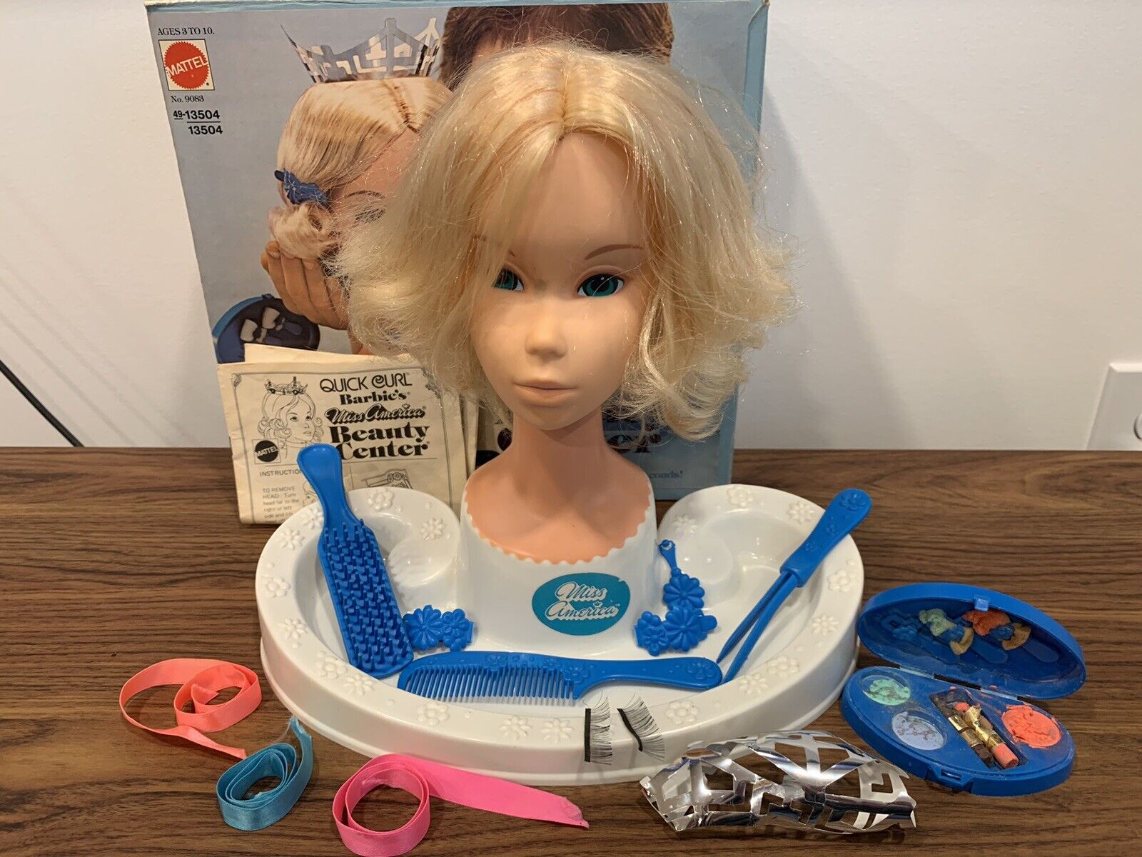 Vintage Mattel 1975 Barbie\'s Quick Curl Miss America Beauty Center 9083