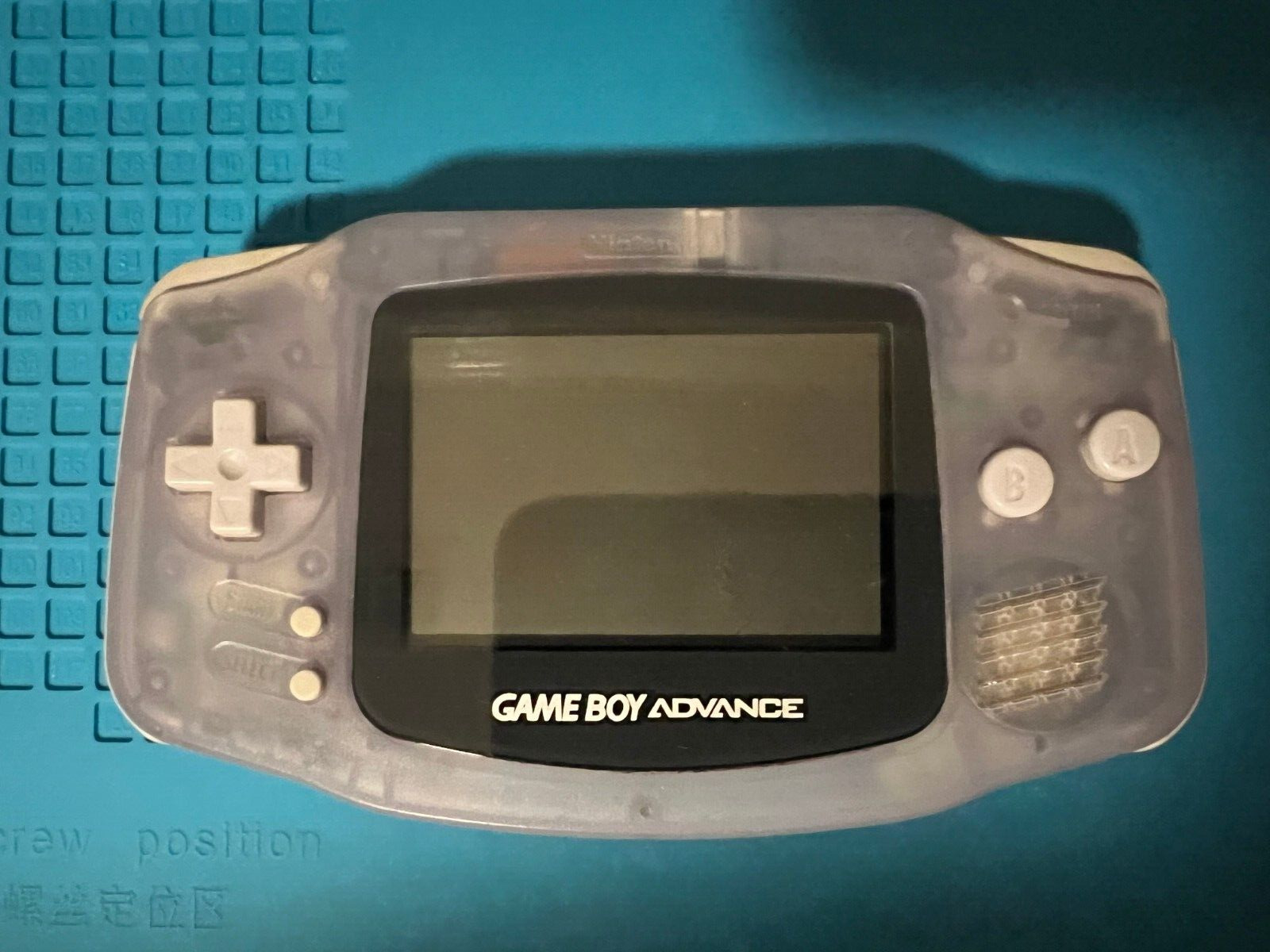 CLEAR GLACIER Nintendo Gameboy Advance AGB-001 - Missing Battery Cover