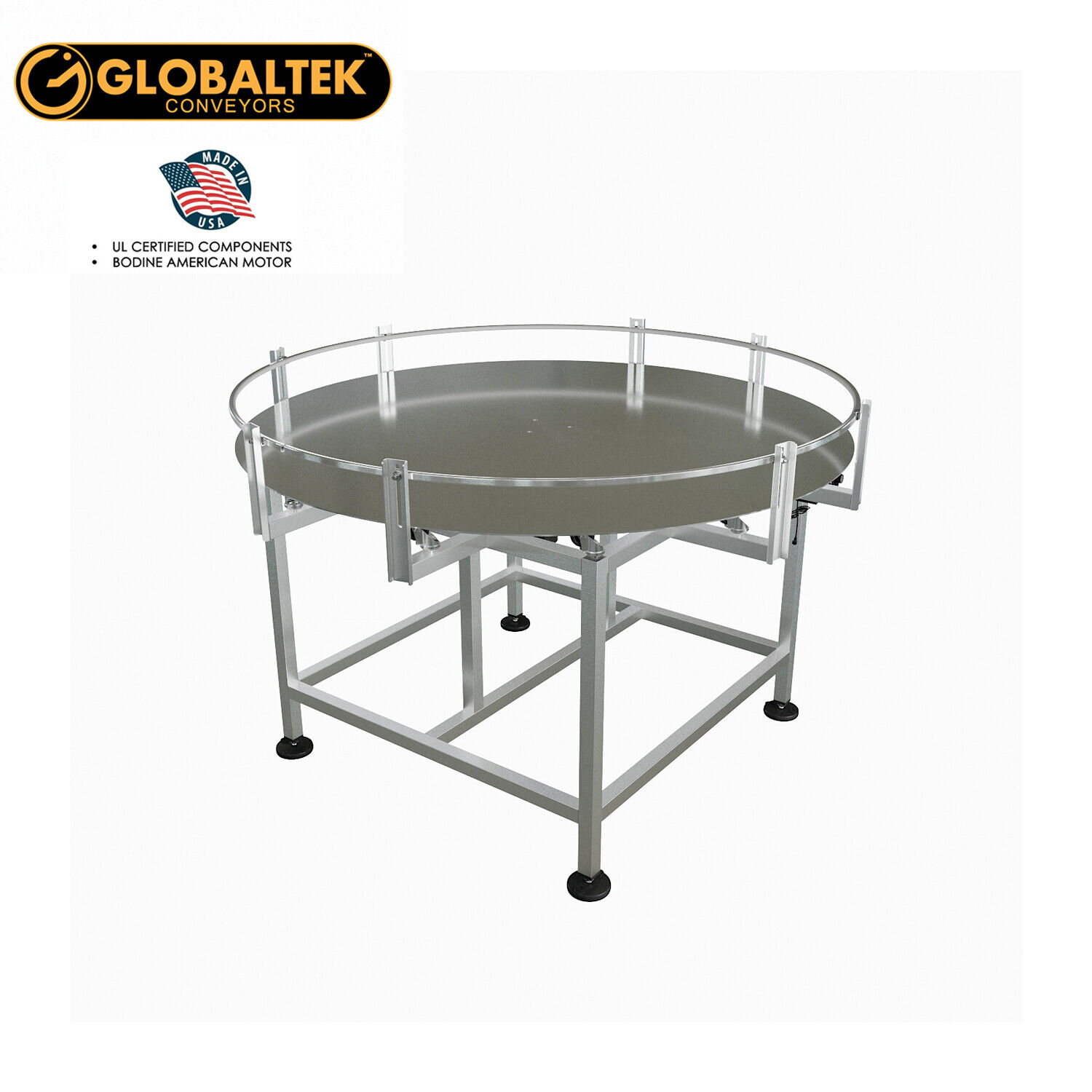 Globaltek Stainless Steel 60” Dia.  Accumulating Rotary Turn Table 