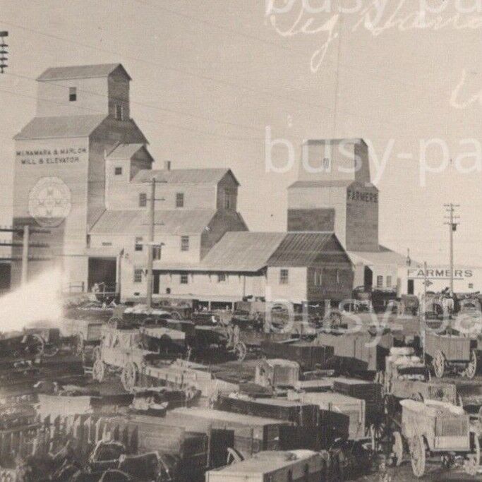 1916 RPPC Farmer Market Exchange Big Sandy Chouteau County Montana Postcard
