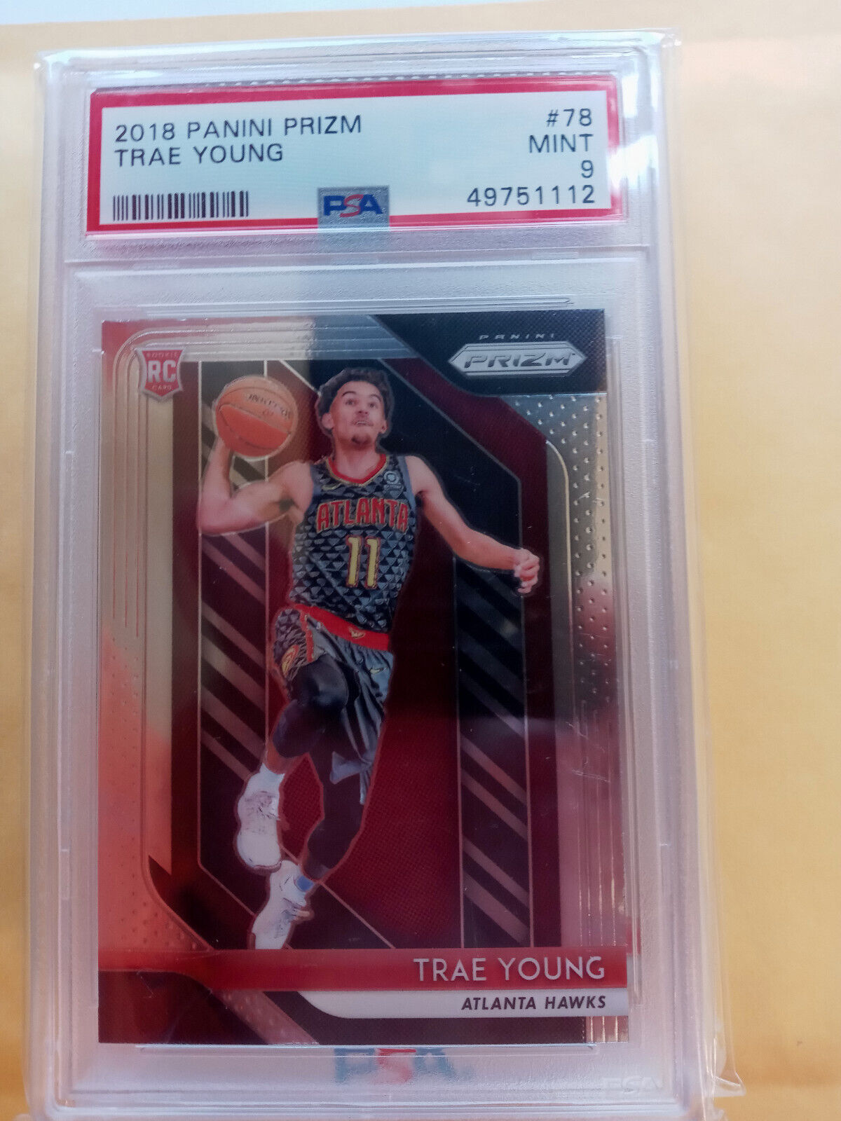 2018-19 Panini Prizm Basketball Trae Young Rookie RC Card #78 - PSA 9 MINT HAWKS