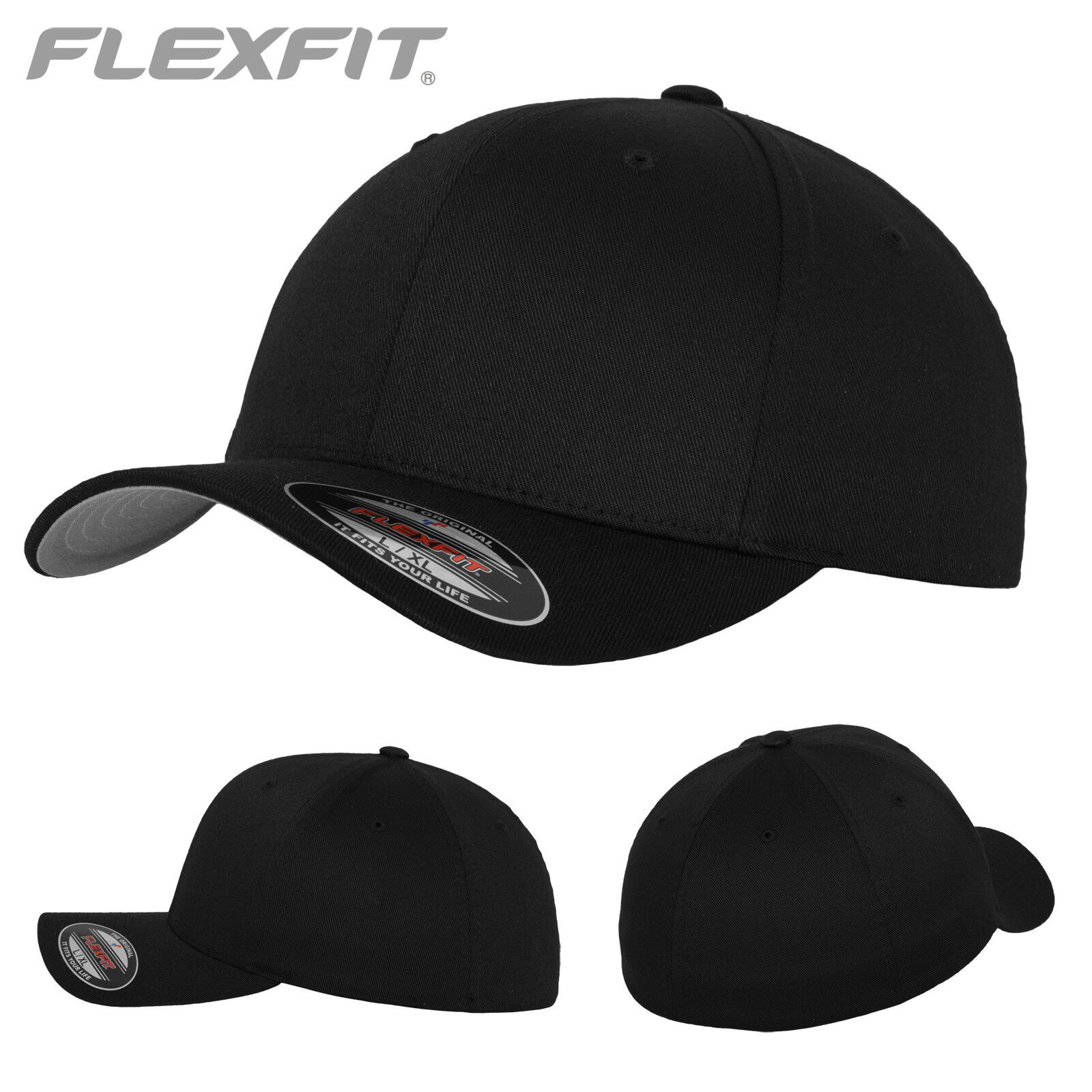 Genuine FLEXFIT® Basecap Baseball Cap Hat Cap Wooly Combed 6277 