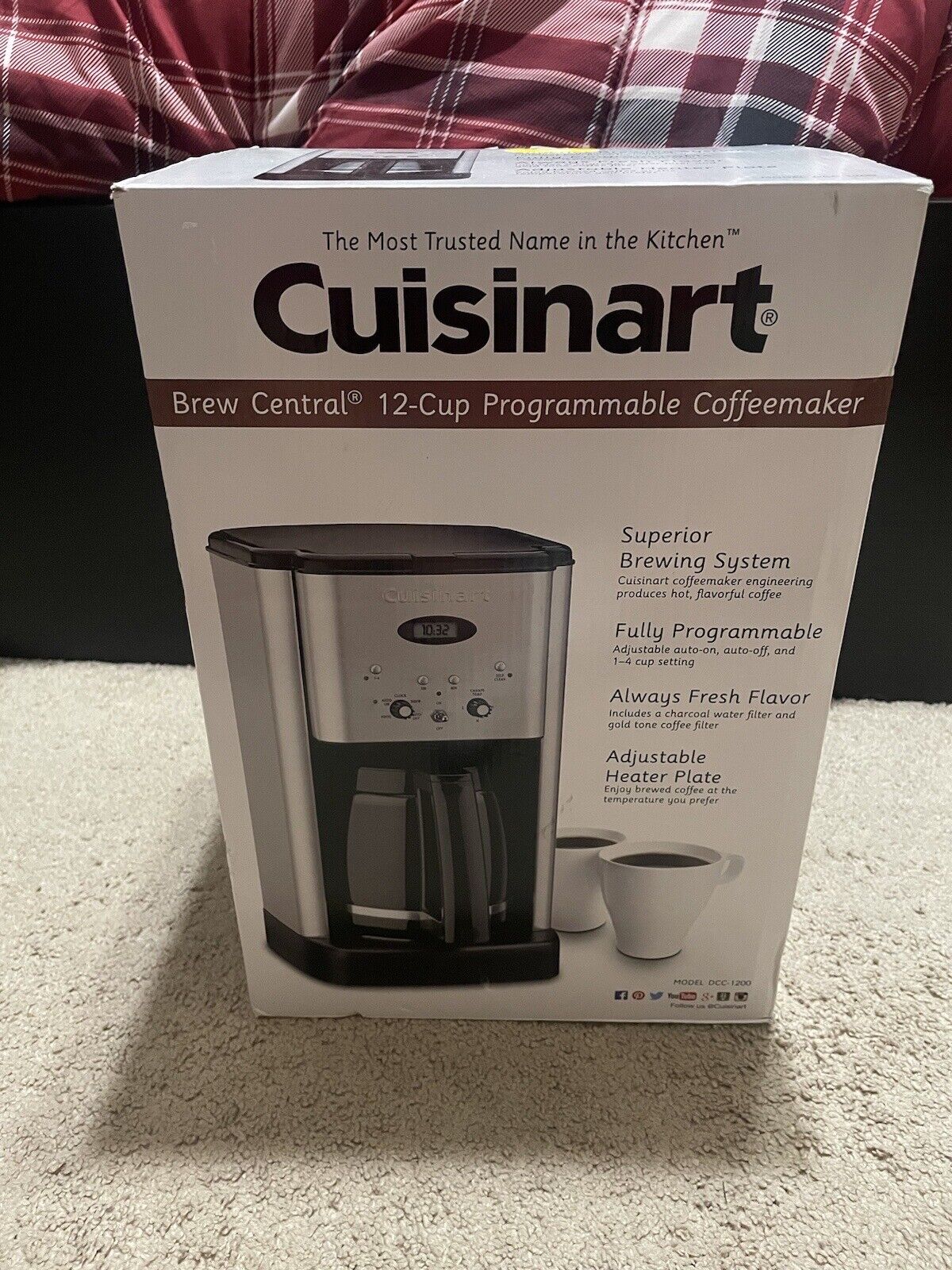 Cuisinart Brew Central 12-Cup Programmable Coffeemaker Coffee Maker,  DCC-1200P1