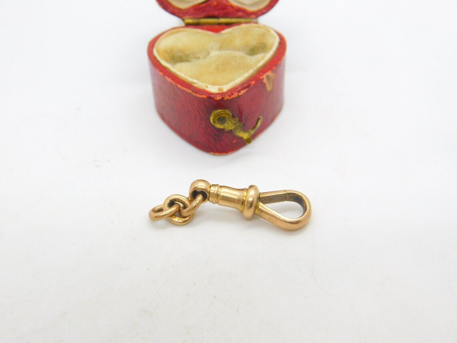 Edwardian 9ct Rose Gold Albert Watch Chain Dog Clip Clasp Antique c1910