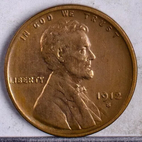 1912-S Lincoln Cent Bu Unc. Mostly Red