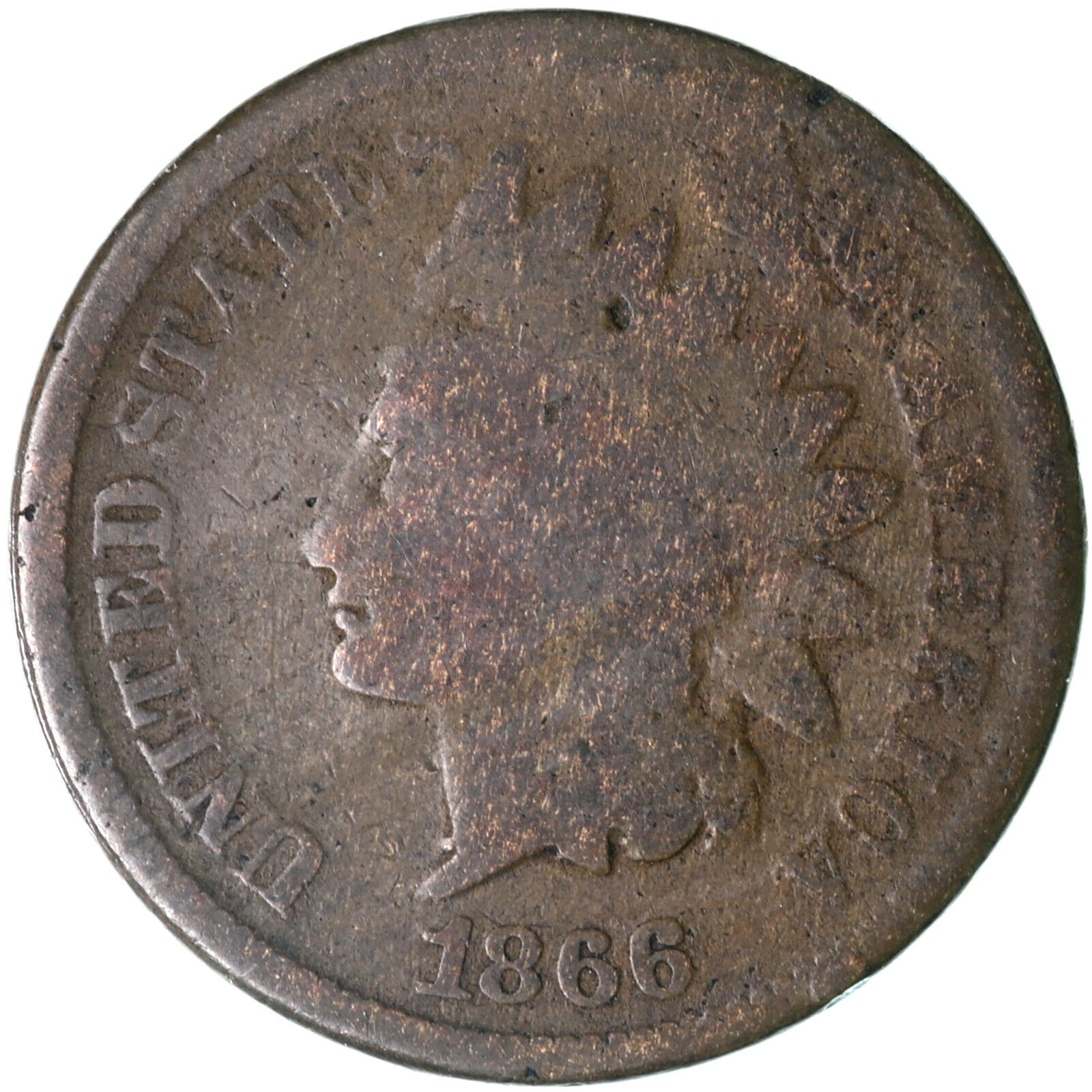 1866 (P) Indian Head Cent About Good Penny AG