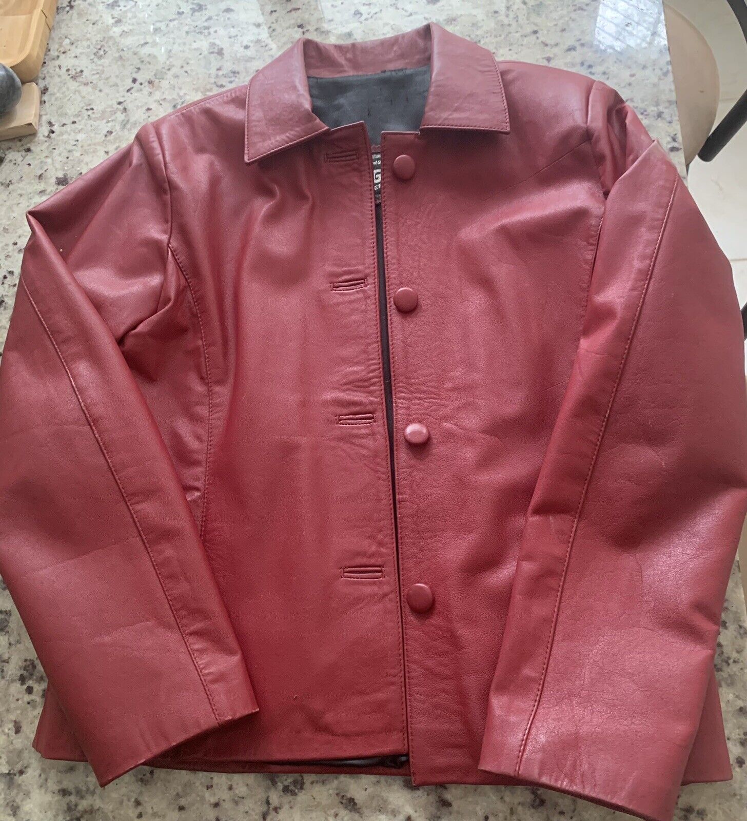 Vintage Red Genuine Leather Jacket Size Women’s Small, Argentina