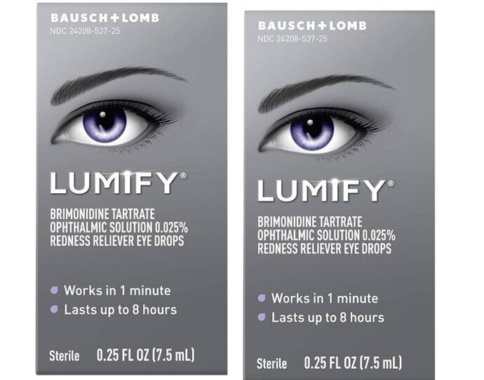 2-Pack - Lumify Redness Reliever Eye Drops 0.08 oz (2.5ml) each - EXP 07/2025+
