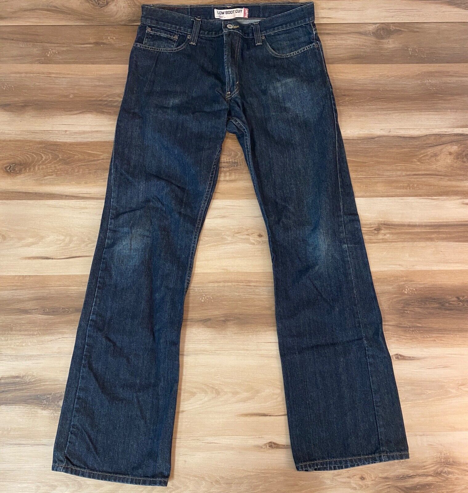 Vintage Levi\'s 527 Jeans Mens 34 x 34 Low Boot Cut Dark Wash Denim