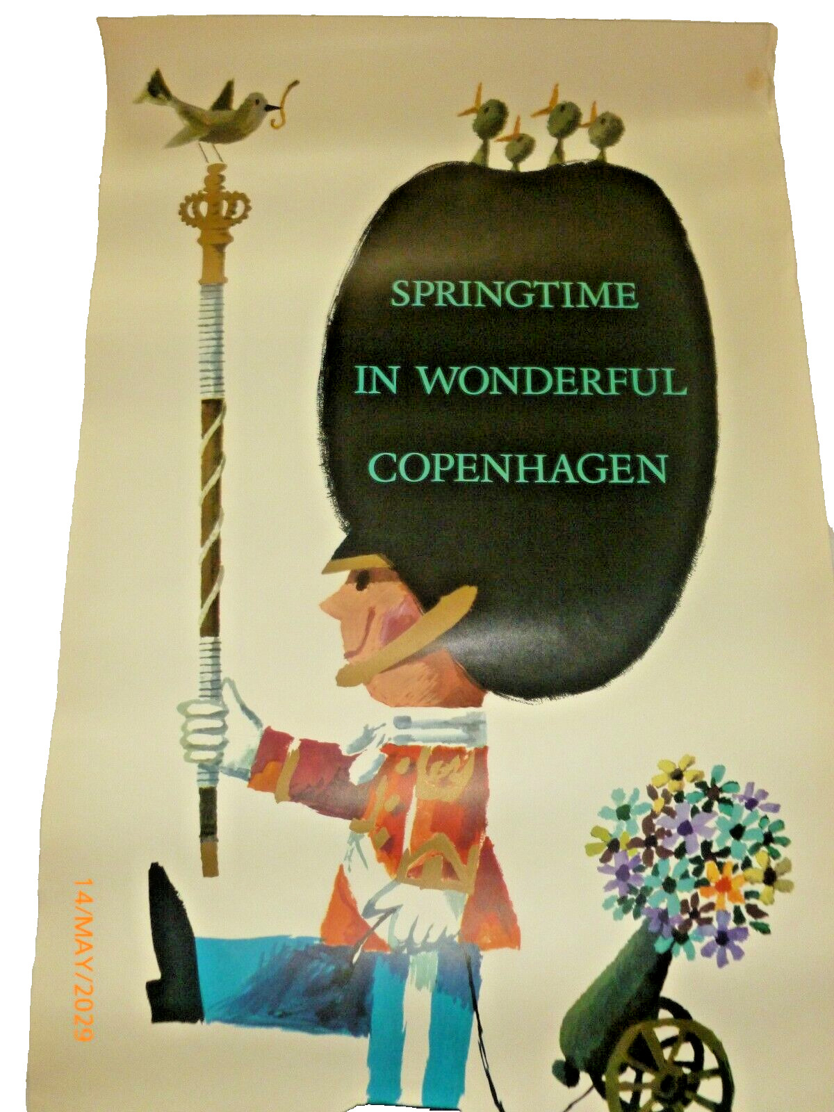 Vintage Original SPRINGTIME WONDERFUL COPENHAGEN ANTONI 1961 Poster ICONIC Rare