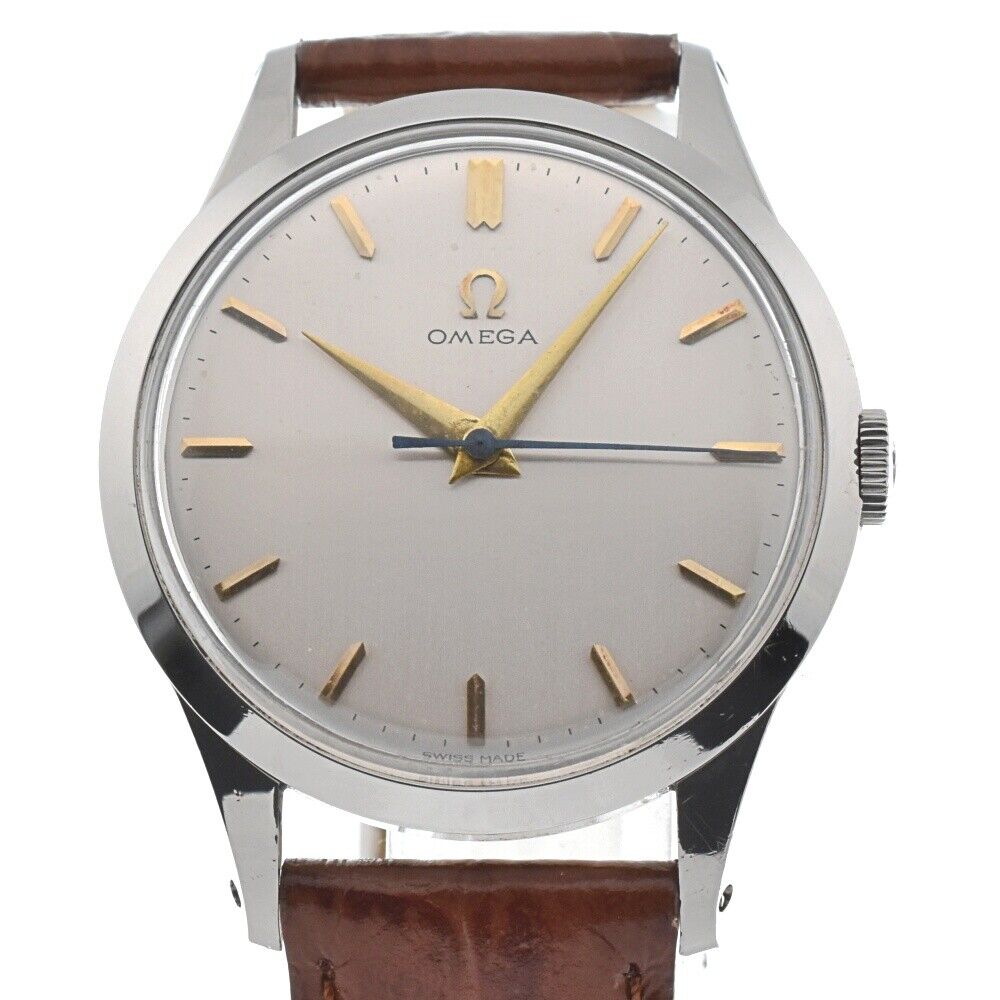OMEGA vintage Ref.2760-6SC SS/Leather Cal.283 Hand Winding Men\'s Watch G#130488