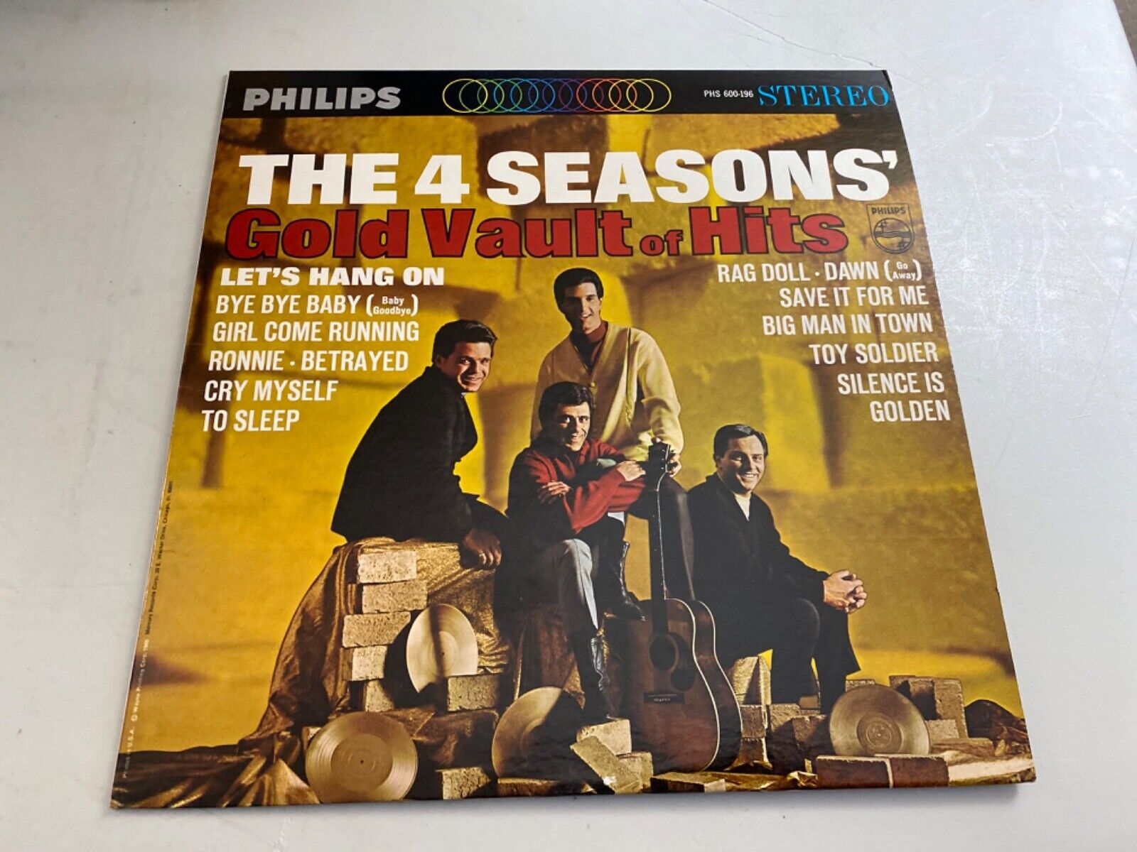 THE 4 SEASONS GOLD VAULT OF HITS VINYL LP RECORD ALBUM PHILIPS PHS 600-196 VG+