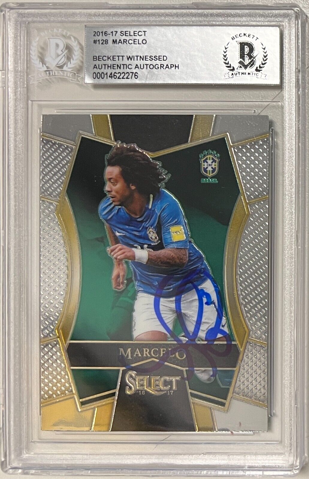 2016-17 Marcelo Signed Panini Prizm World Cup #128 BAS Beckett Auto