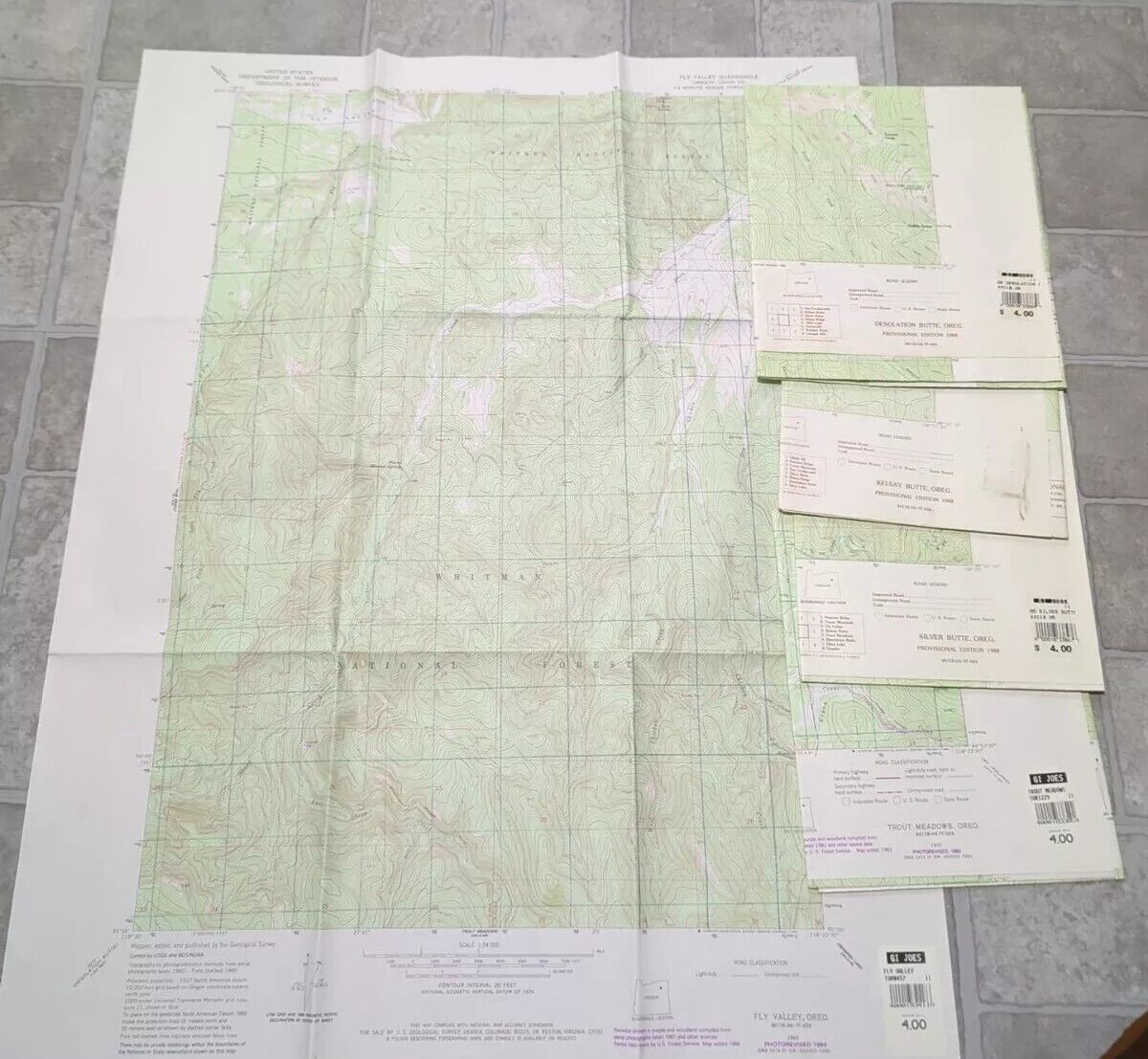 1988 Oregon US Geological Survey Map Lot Of 5 Maps 27\